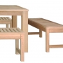 set 235 -- 43 x 79 inch rectangular dining table (tb-l040), 63 inch avalon backless benches & 47 inch avalon backless benches